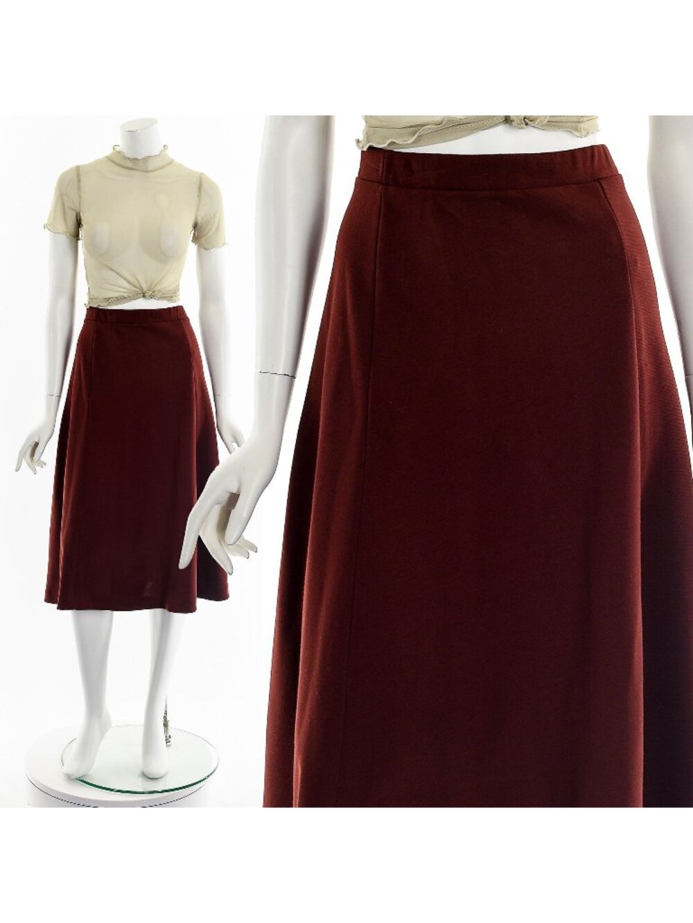 Rusty Brown A-line Skirt 70s